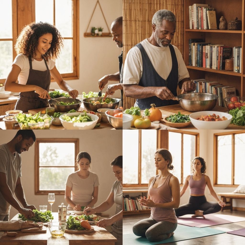 People engaged in wellness activities